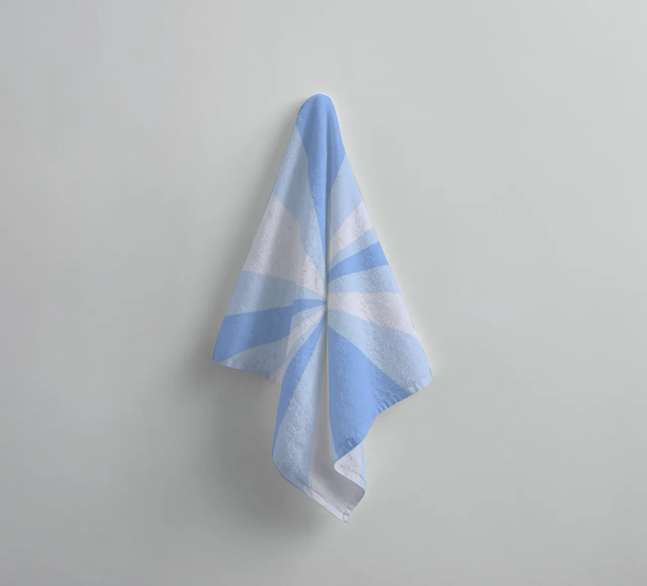 Calming Blue Sunburst Retro Aesthetic Print towel by homdeco