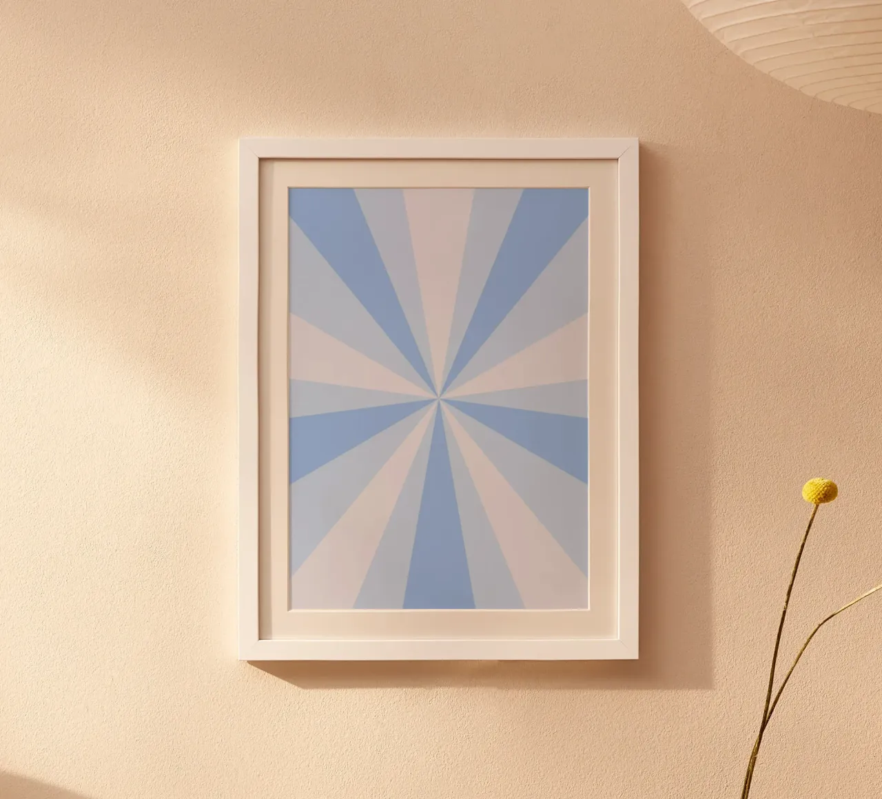 Calming Blue Sunburst Retro Aesthetic Print (imprimé esthétique rétro) poster de homdeco