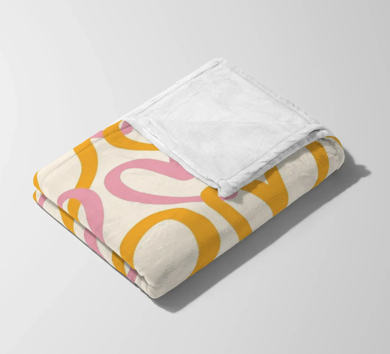 Groovy Pink & Orange Heart Pattern Print fleece blanket by homdeco