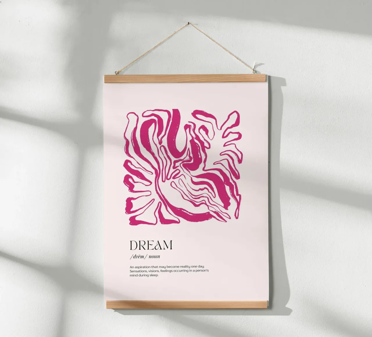 DREAM Definition Abstract Pink Organic Shapes Print hahnemühle by homdeco