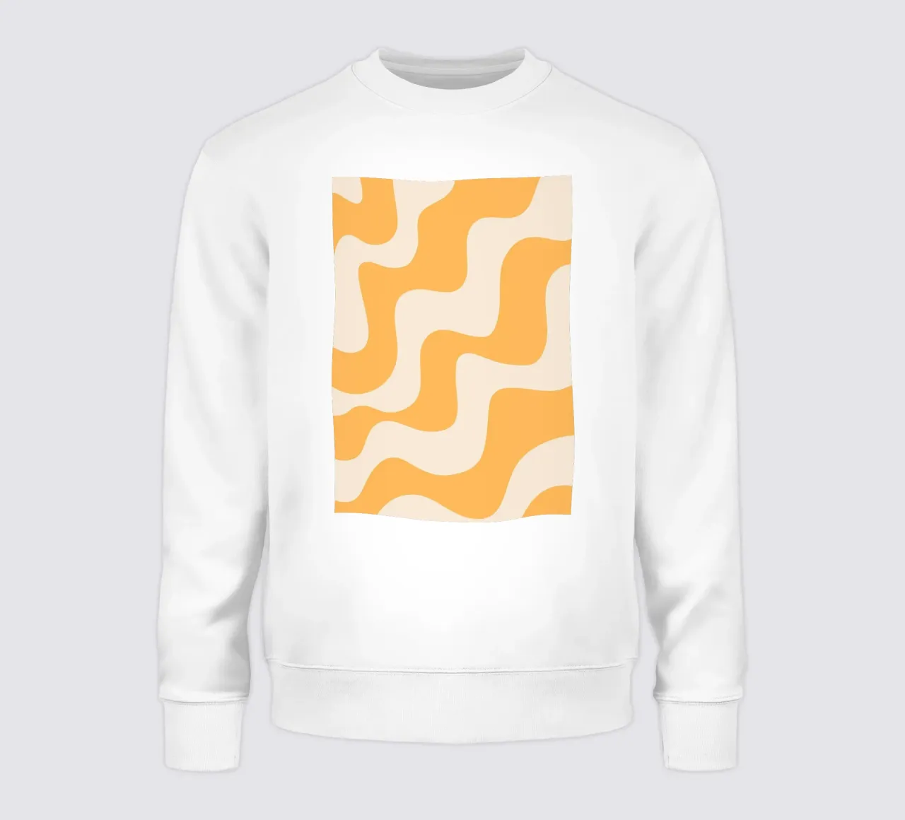 Retro Orange & Cream Wavy Abstract Print sweatshirt by homdeco