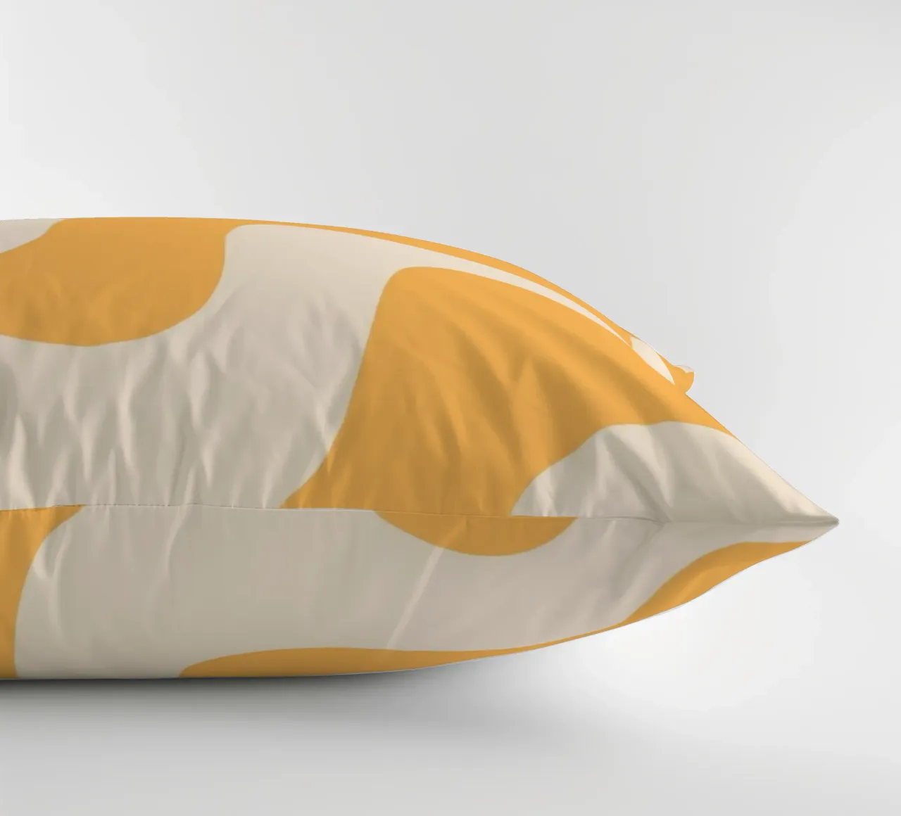 Retro Orange & Cream Wavy Abstract Print decorative cushion by homdeco