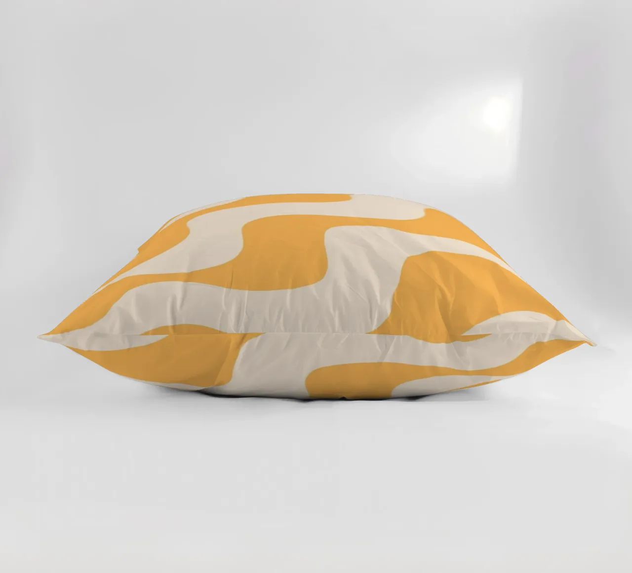 Retro Orange & Cream Wavy Abstract Print decorative cushion by homdeco