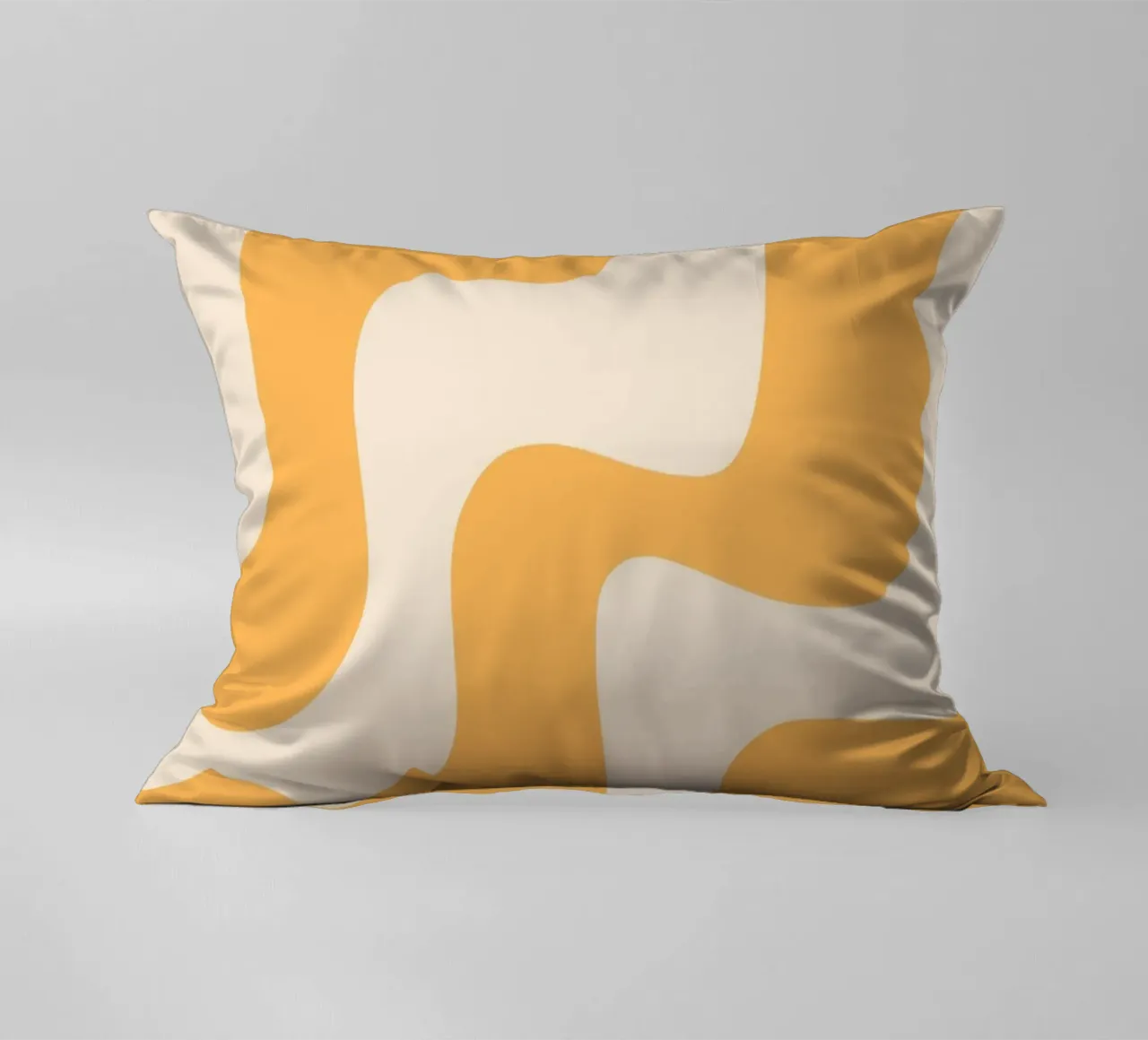 Retro Orange & Cream Wavy Abstract Print decorative cushion by homdeco