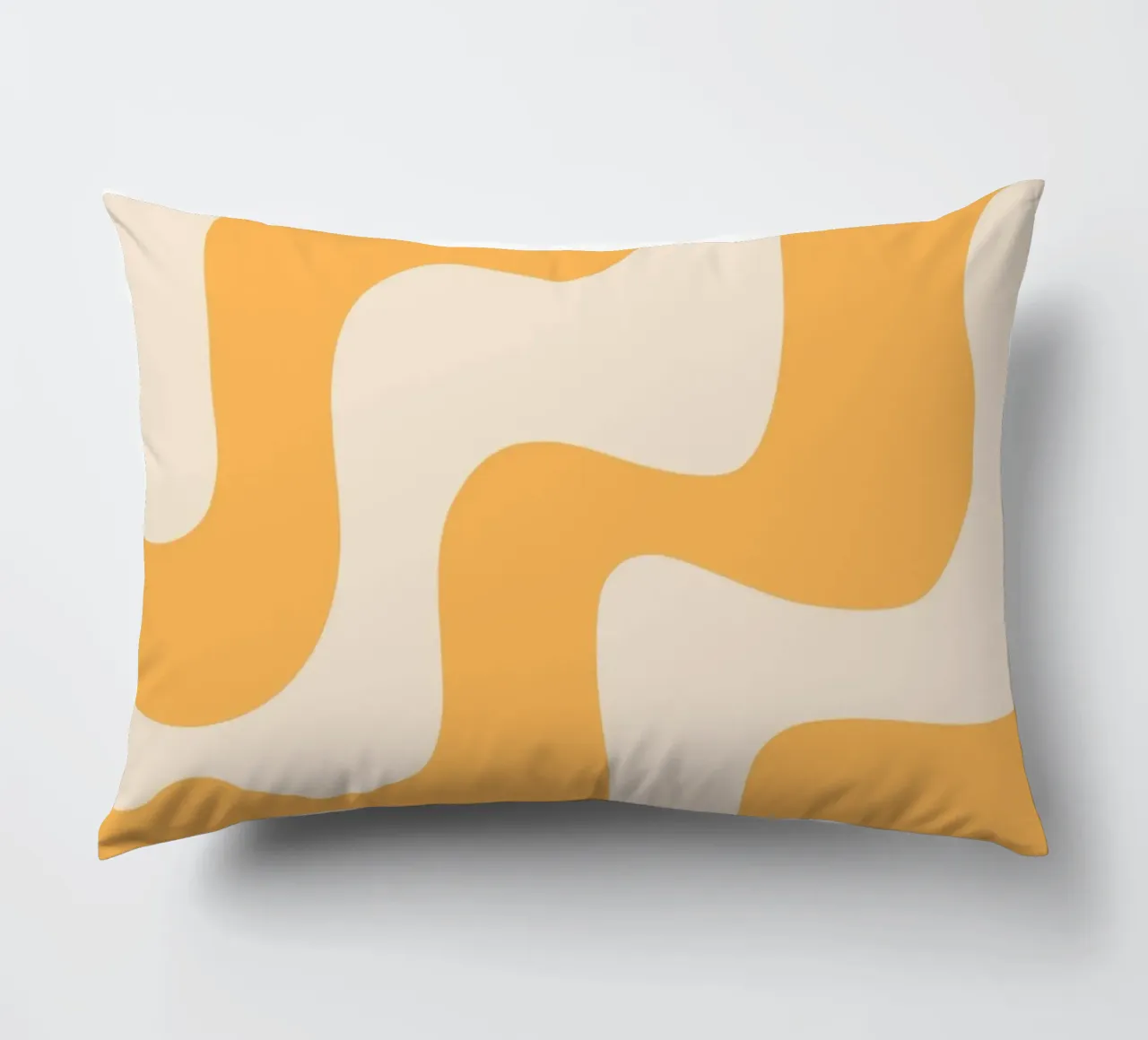Retro Orange & Cream Wavy Abstract Print decorative cushion by homdeco