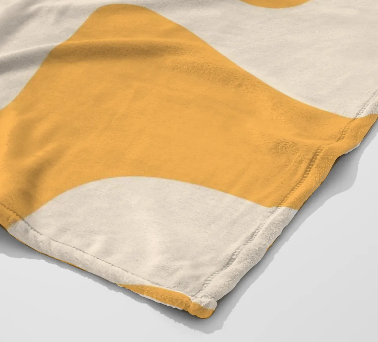 Retro Orange & Cream Wavy Abstract Print fleece blanket by homdeco