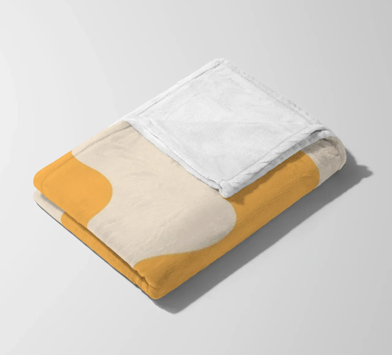 Retro Orange & Cream Wavy Abstract Print fleece blanket by homdeco