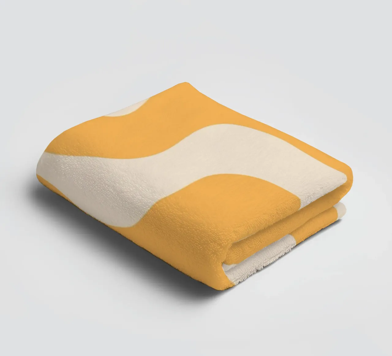 Retro Orange & Cream Wavy Abstract Print towel by homdeco