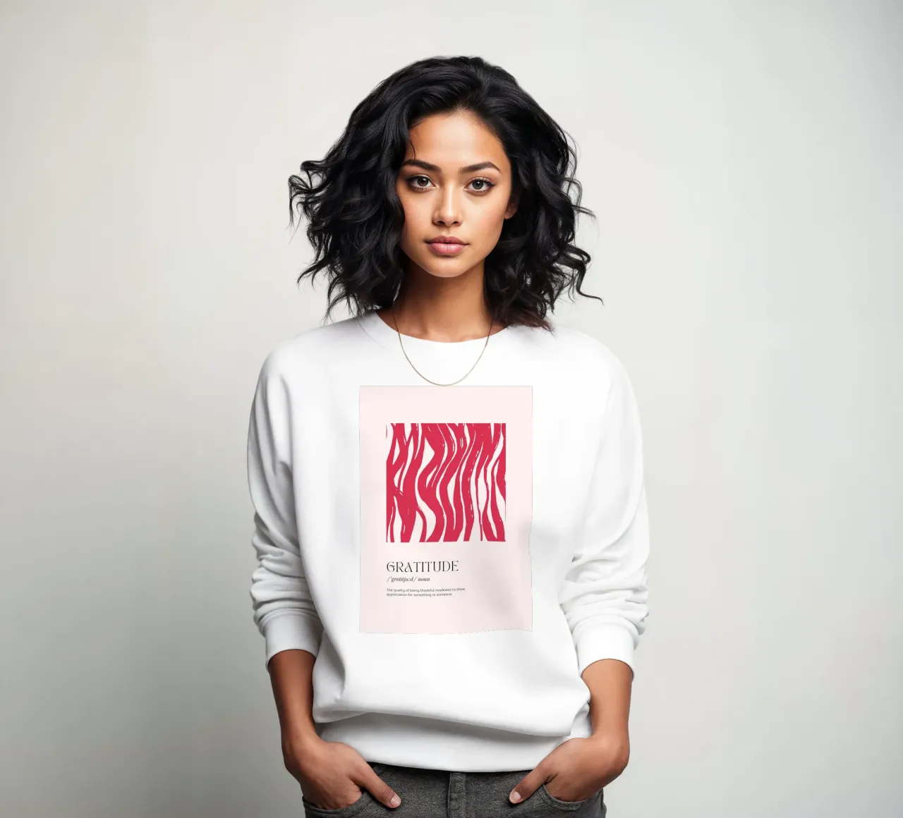 GRATITUDE Definition Abstract Red Organic Shapes Print sweatshirt by homdeco