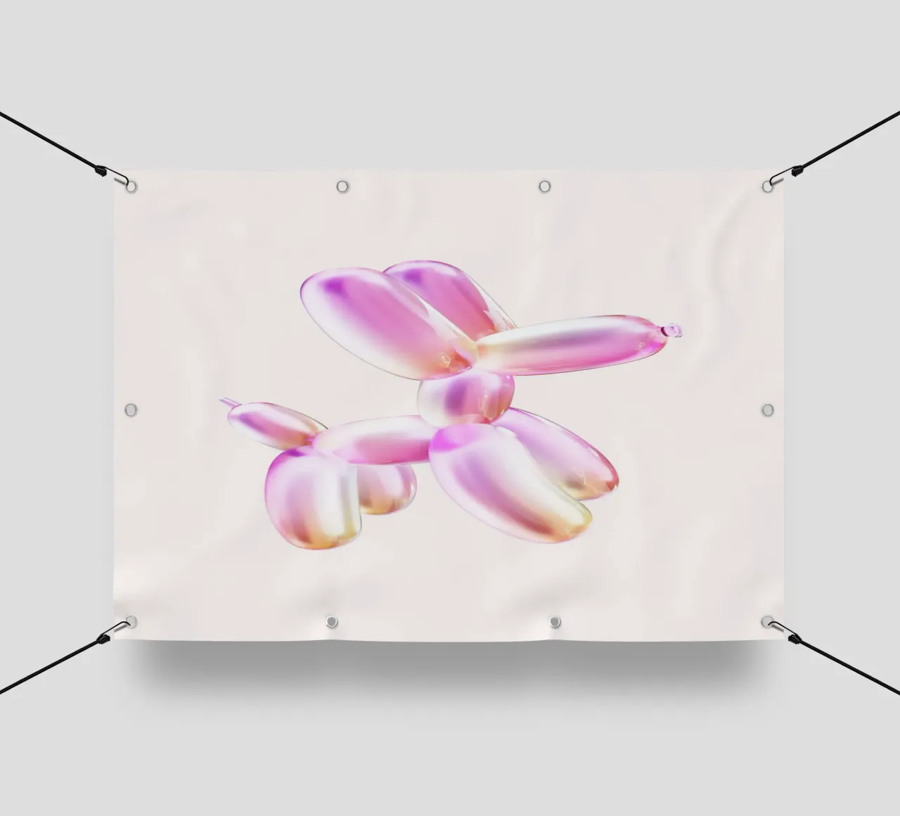 Palloncini cangianti rosa e oro per cani Pop Art telo in pvc da homdeco