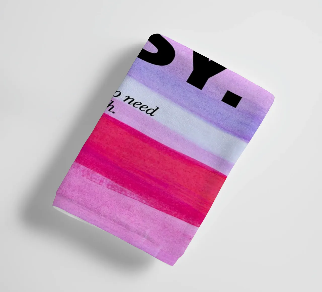 "Rilassati. Take It Easy". Stampa a righe acquerellate asciugamano da bagno da homdeco