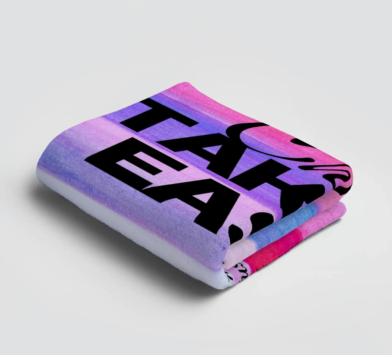"Rilassati. Take It Easy". Stampa a righe acquerellate asciugamano da bagno da homdeco