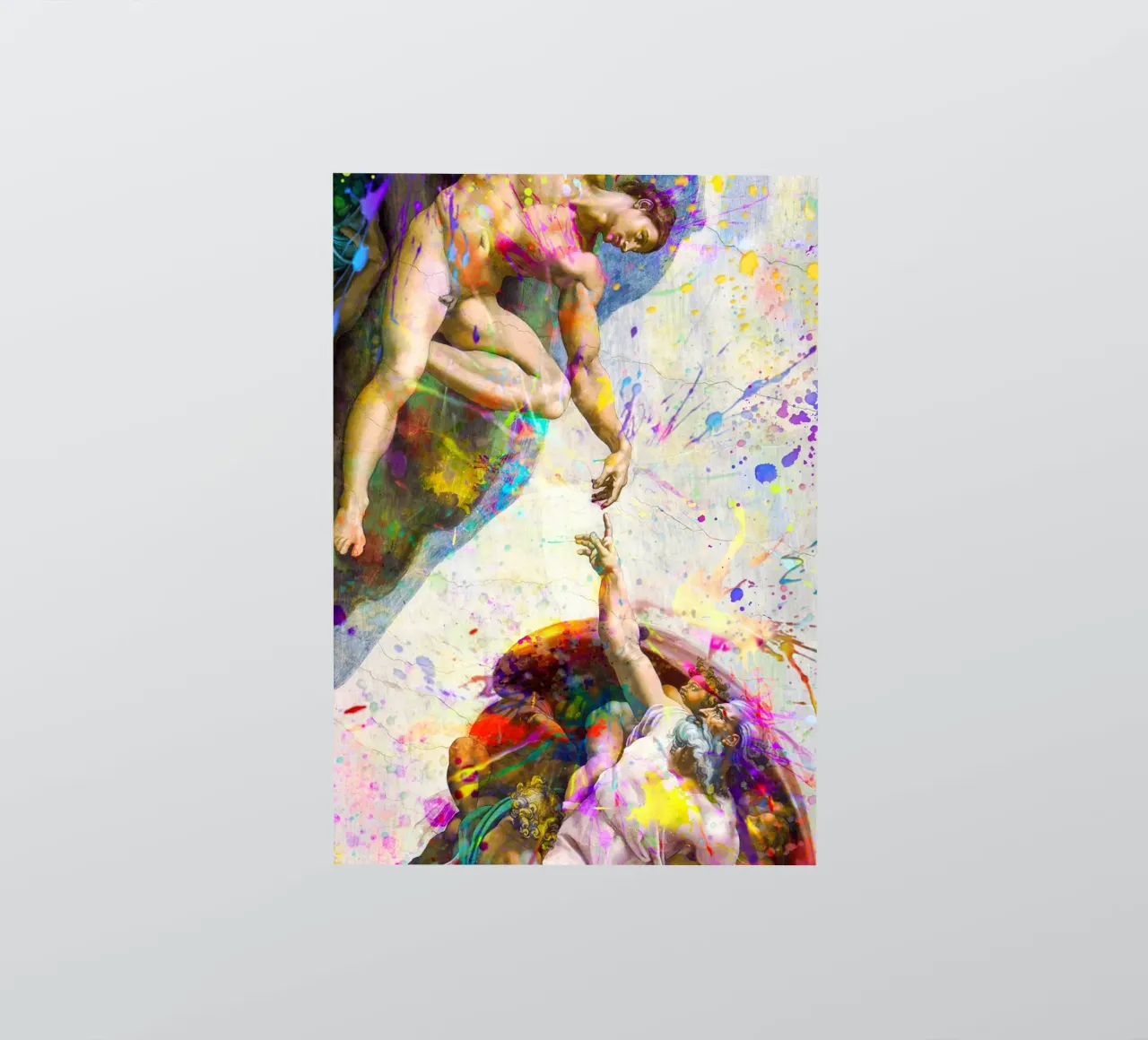 Creation of Adam - Modern Abstract Splatter Art sticker by homdeco