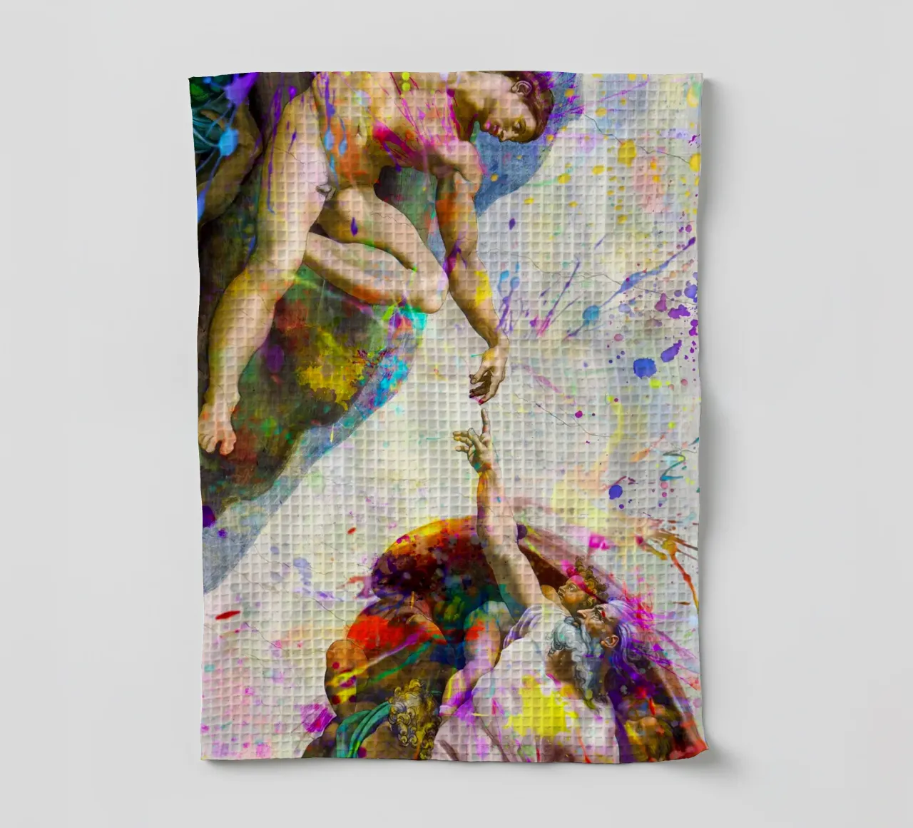 La création d'Adam - Art abstrait moderne torchon de homdeco