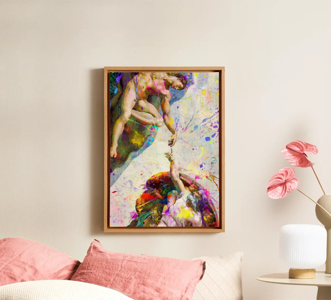 Creation of Adam - Modern Abstract Splatter Art canvas by homdeco