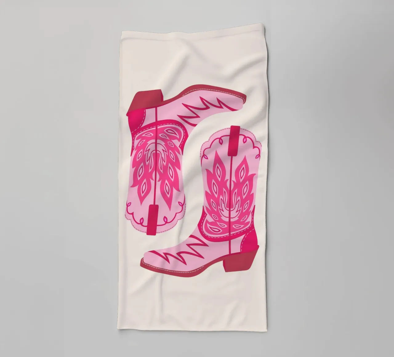 Pretty Pink Cowgirl Boots Western Pop Art towel by homdeco