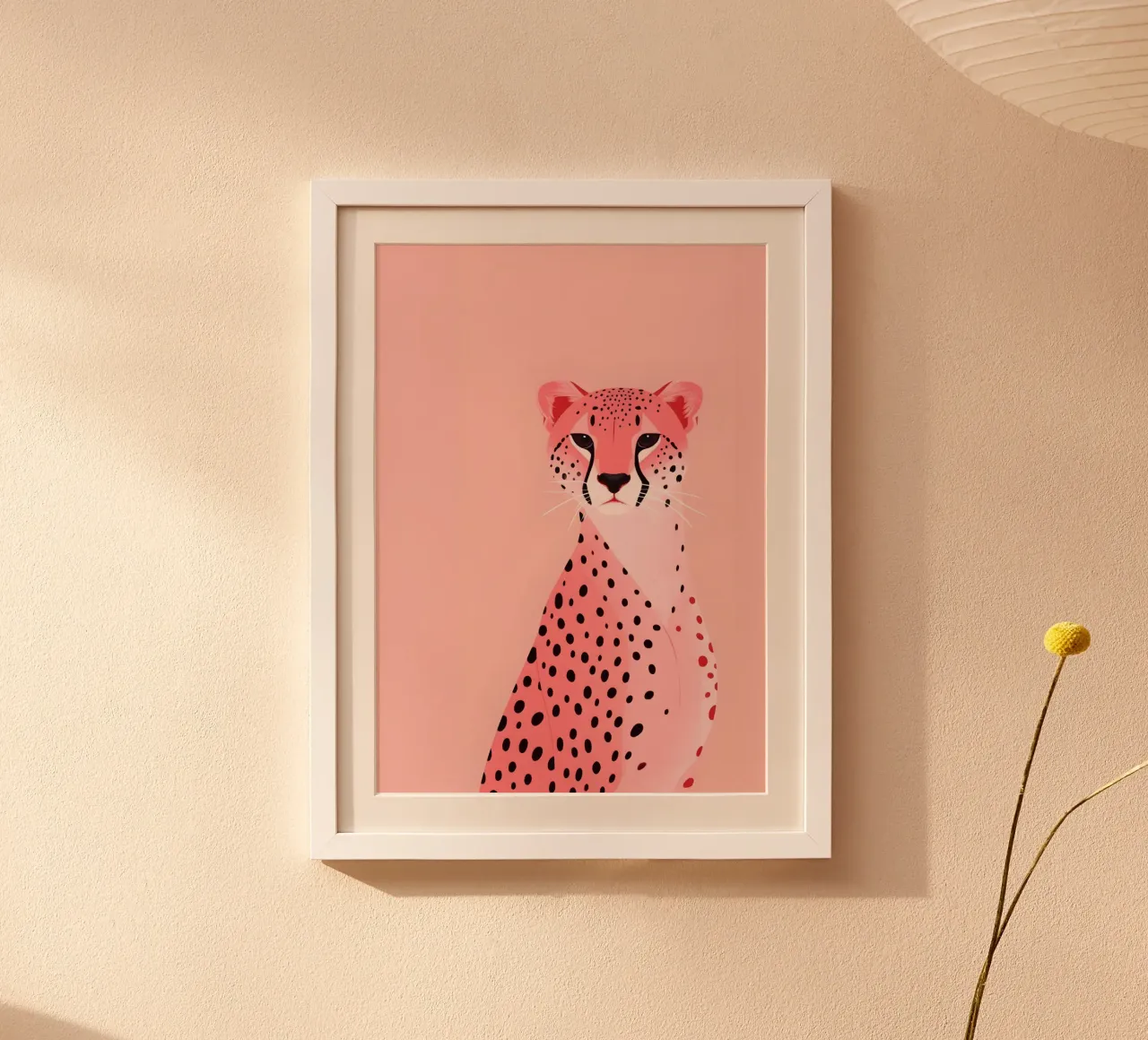 Stampa pop art moderna Chic Pink Cheetah poster con telaio in legno da homdeco