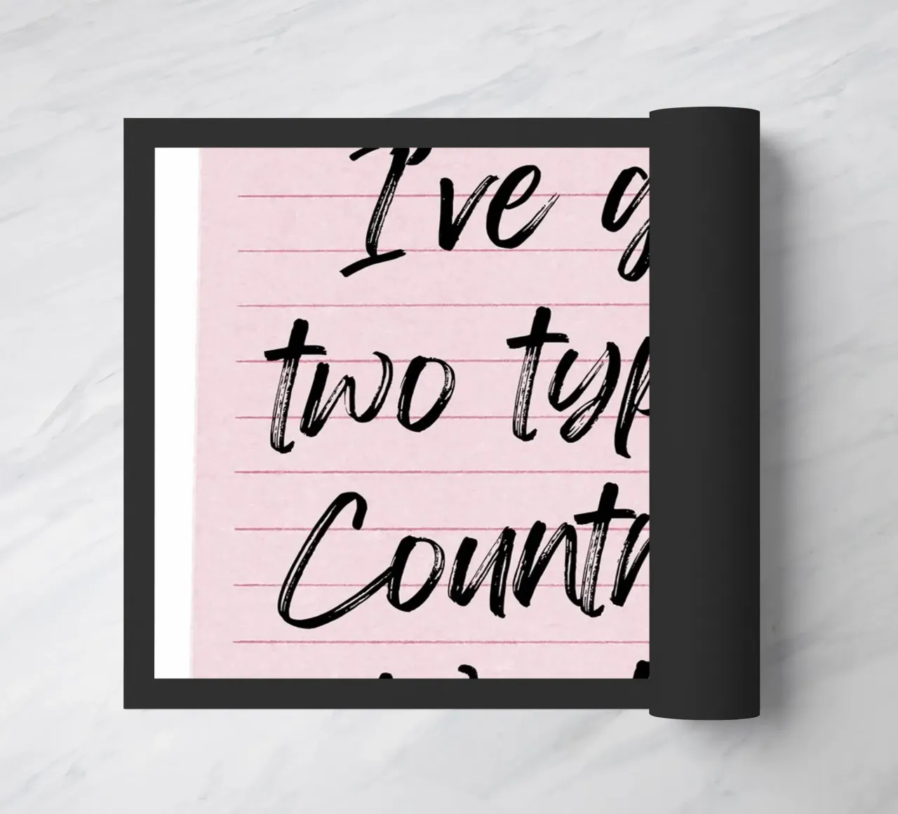 "Dos Tipos: Country & Western" Guest Check Print felpudo de homdeco