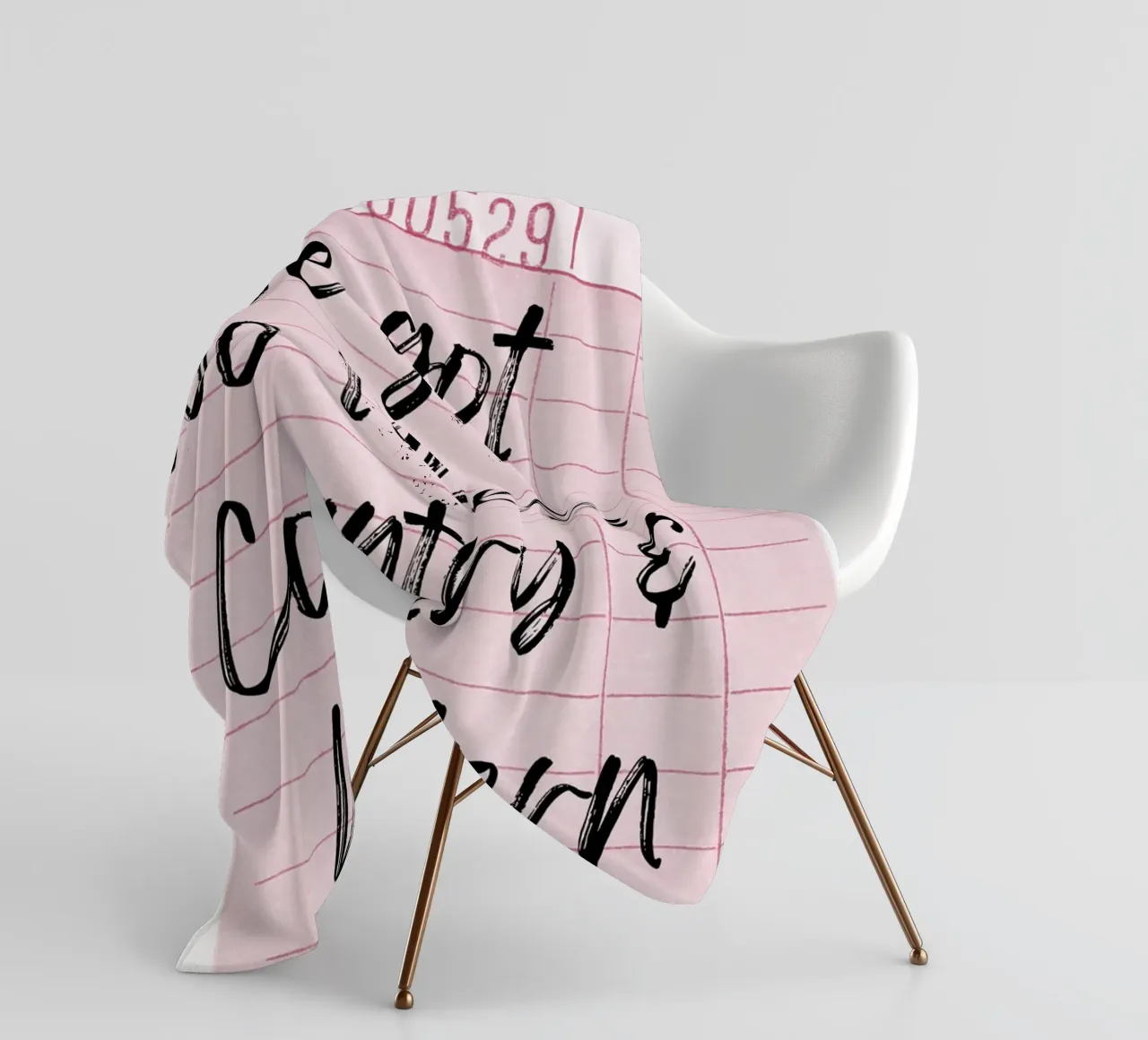 "Two Types: Country & Western" Guest Check Print fleece blanket by homdeco