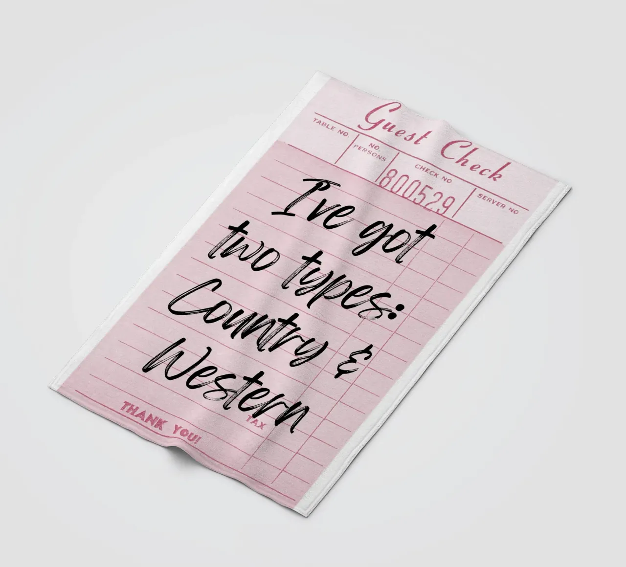 "Two Types: Country & Western" Guest Check Print fleece blanket by homdeco