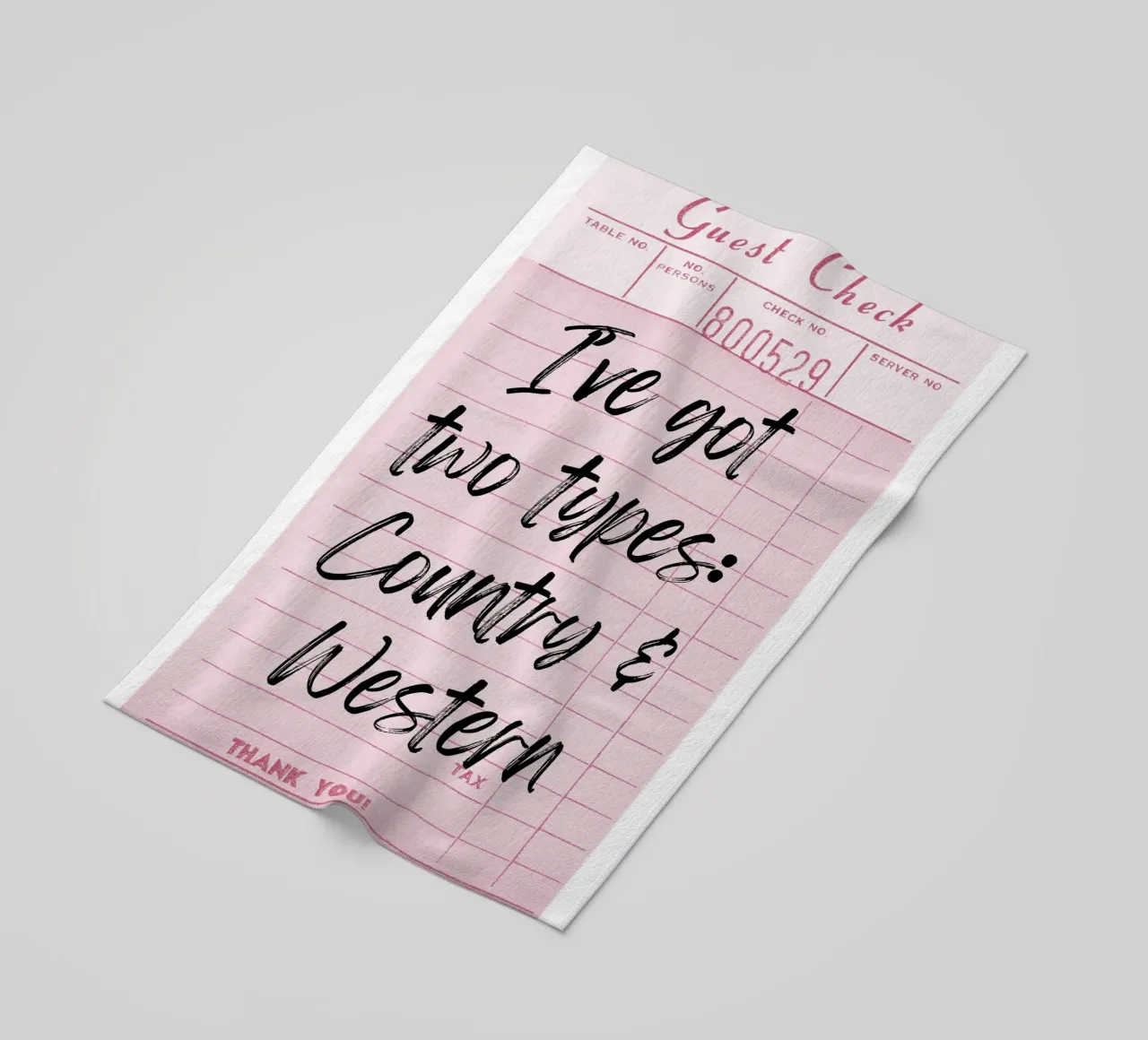 "Dos Tipos: Country & Western" Guest Check Print toalla de playa de homdeco