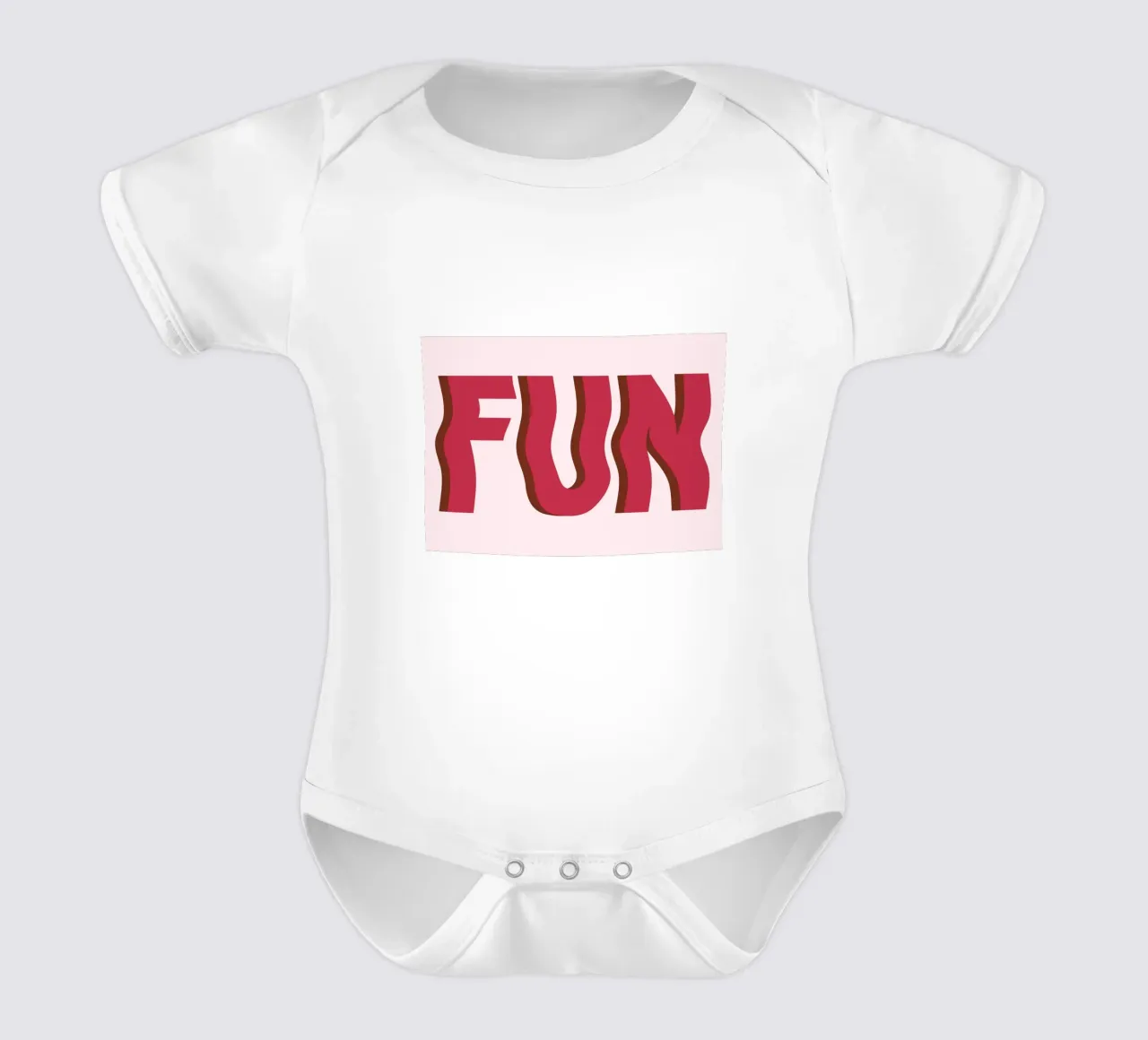 FUN. Bold Wavy Red Typographic Minimalist Print (Typographie rouge audacieuse et ondulée) body bébé de homdeco