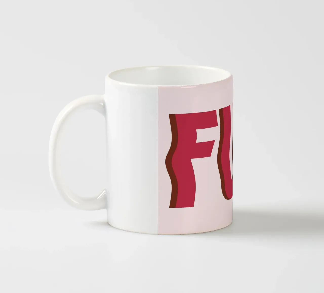 FUN. Bold Wavy Red Typographic Minimalist Print (Typographie rouge audacieuse et ondulée) mug en céramique de homdeco
