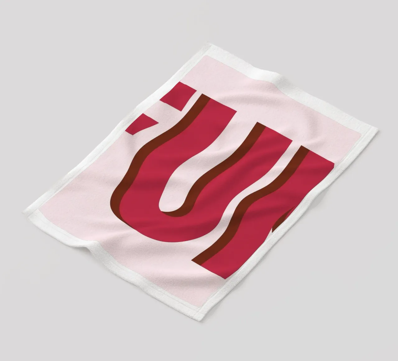 FUN. Bold Wavy Red Typographic Minimalist Print fleece blanket by homdeco