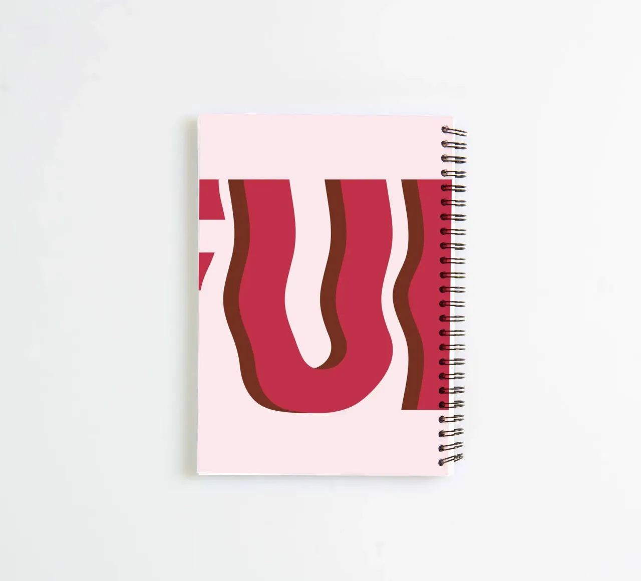 FUN. Bold Wavy Red Typographic Minimalist Print spiral notebook by homdeco