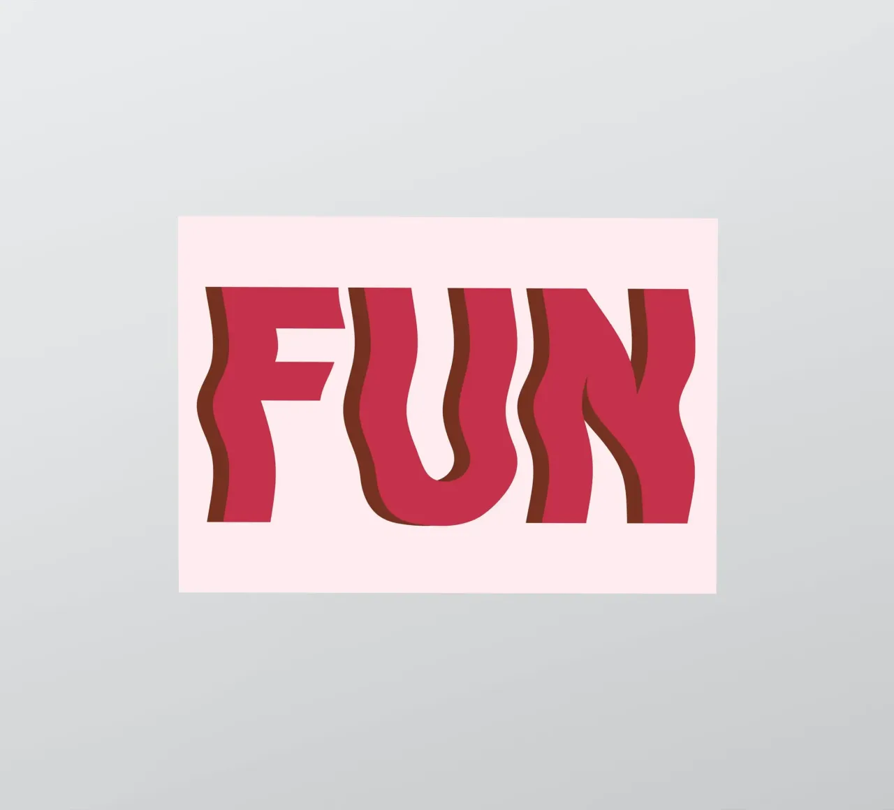 FUN. Bold Wavy Red Typographic Minimalist Print (Typographie rouge audacieuse et ondulée) autocollant de homdeco