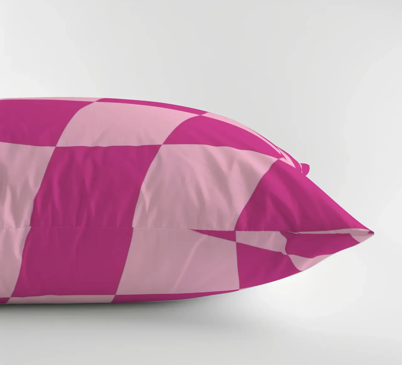 Wavy Pink Checkered Pattern Retro Aesthetic Print decorative cushion by homdeco