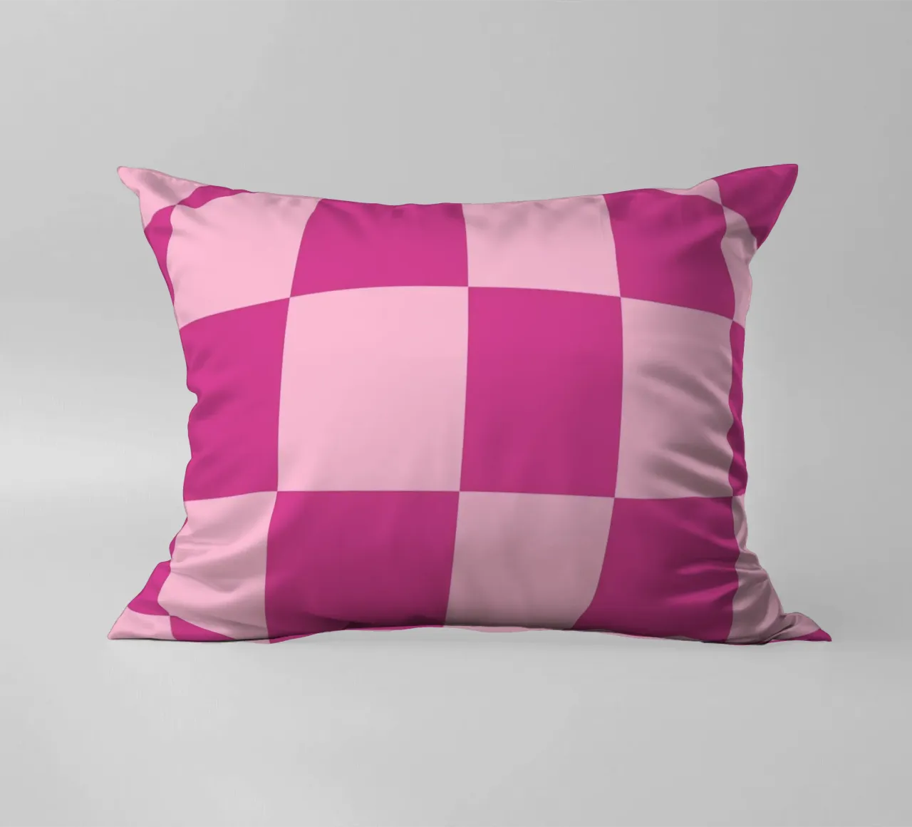 Wavy Pink Checkered Pattern Retro Aesthetic Print decorative cushion by homdeco
