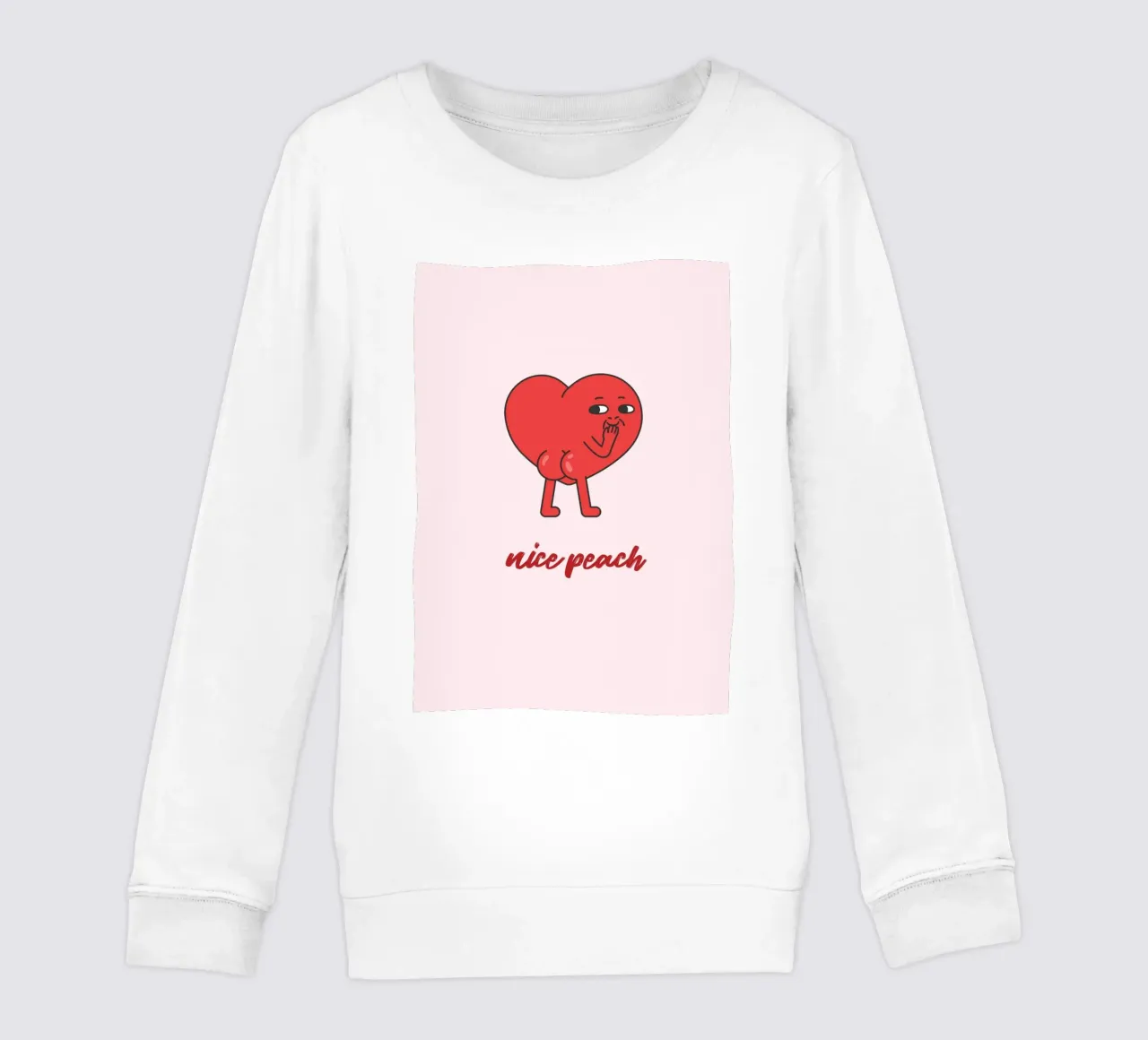 "Nice Peach" Cheeky Red Heart Pop Art Print kids sweatshirt by homdeco