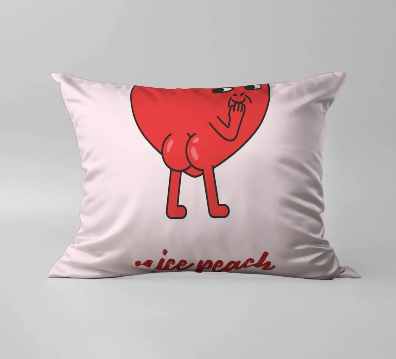 Stampa Pop Art "Nice Peach" Cuore rosso impertinente cuscino da homdeco
