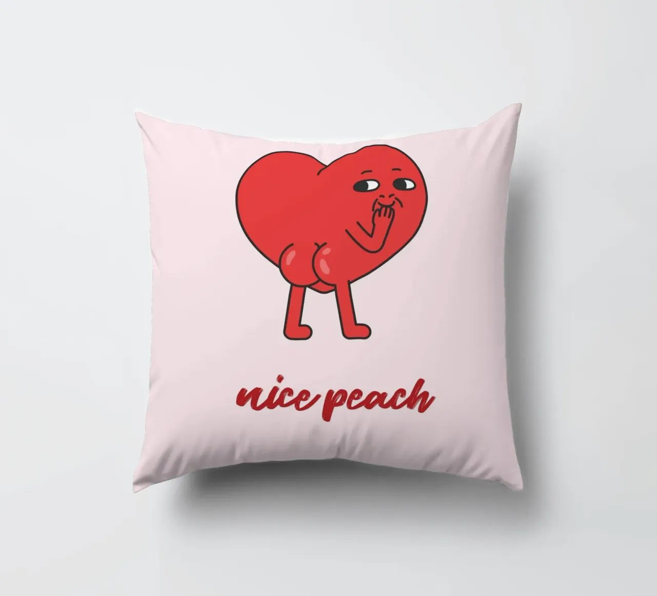 Stampa Pop Art "Nice Peach" Cuore rosso impertinente cuscino da homdeco