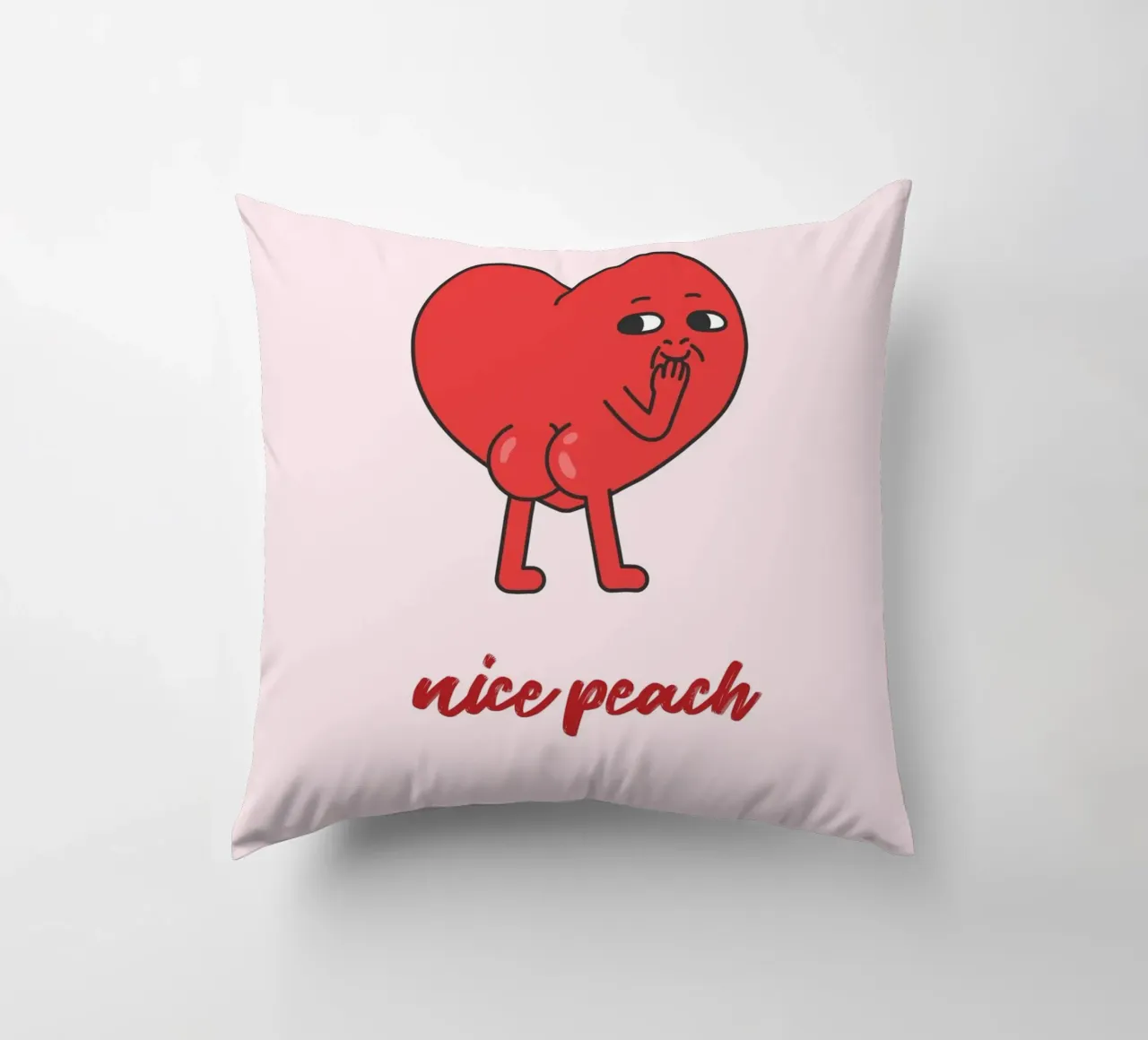 Stampa Pop Art "Nice Peach" Cuore rosso impertinente cuscino da homdeco