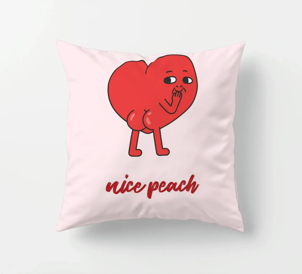 Stampa Pop Art "Nice Peach" Cuore rosso impertinente cuscino da homdeco