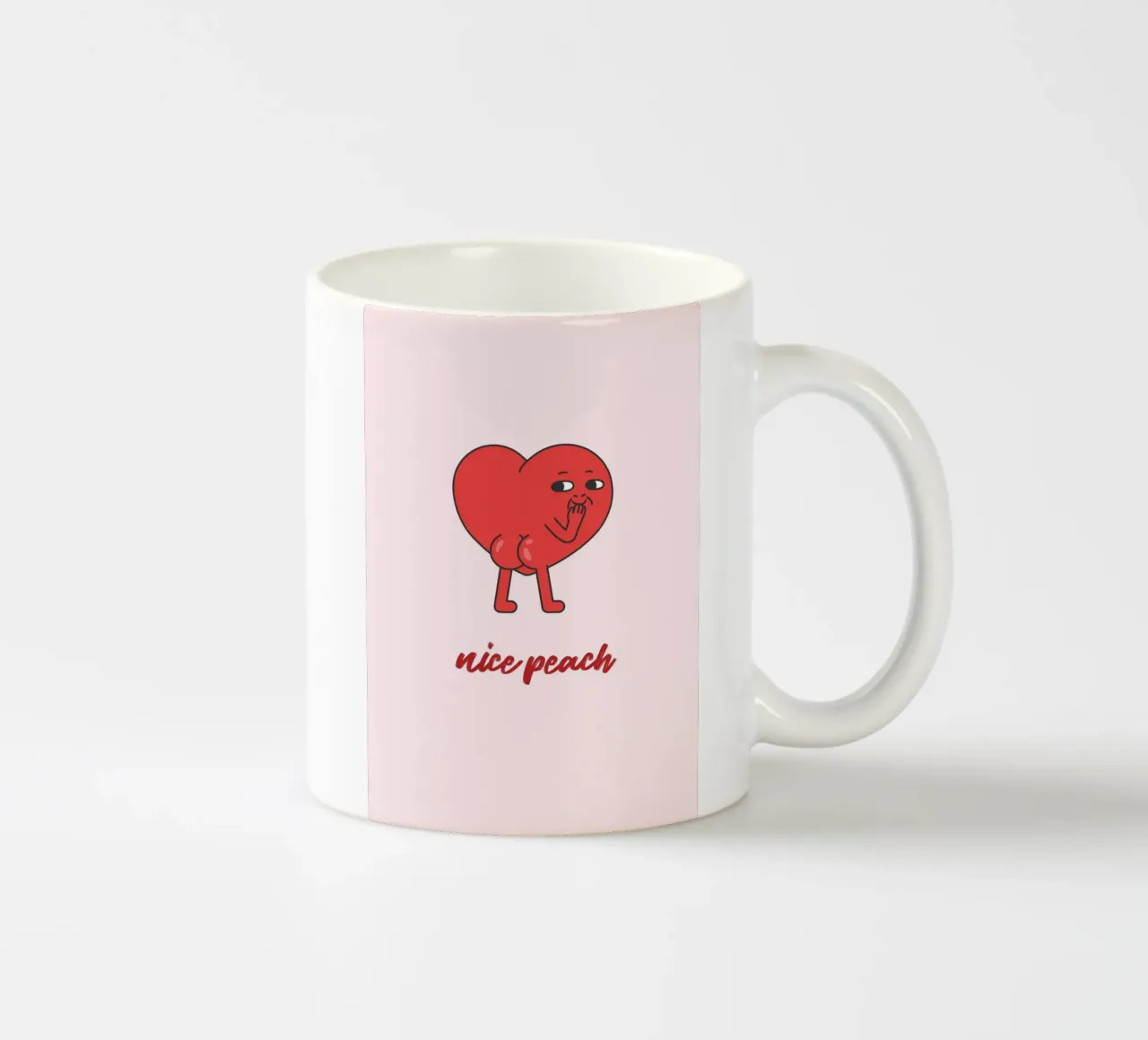 Stampa Pop Art "Nice Peach" Cuore rosso impertinente tazza in ceramica da homdeco