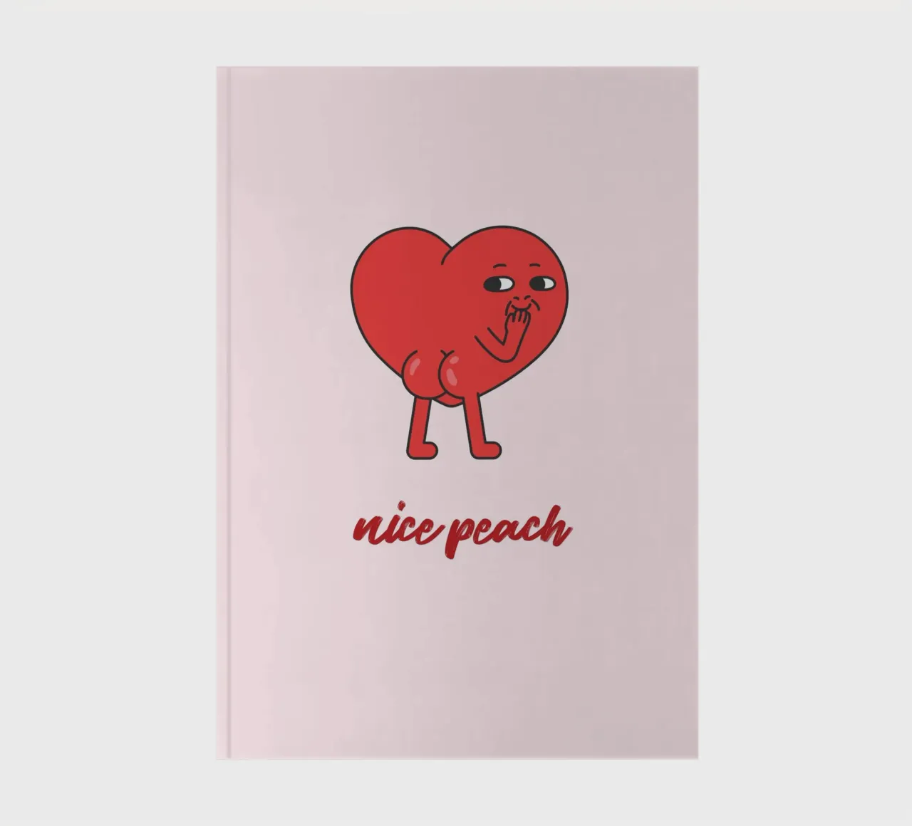 "Nice Peach" Cheeky Red Heart Pop Art Print notebook by homdeco