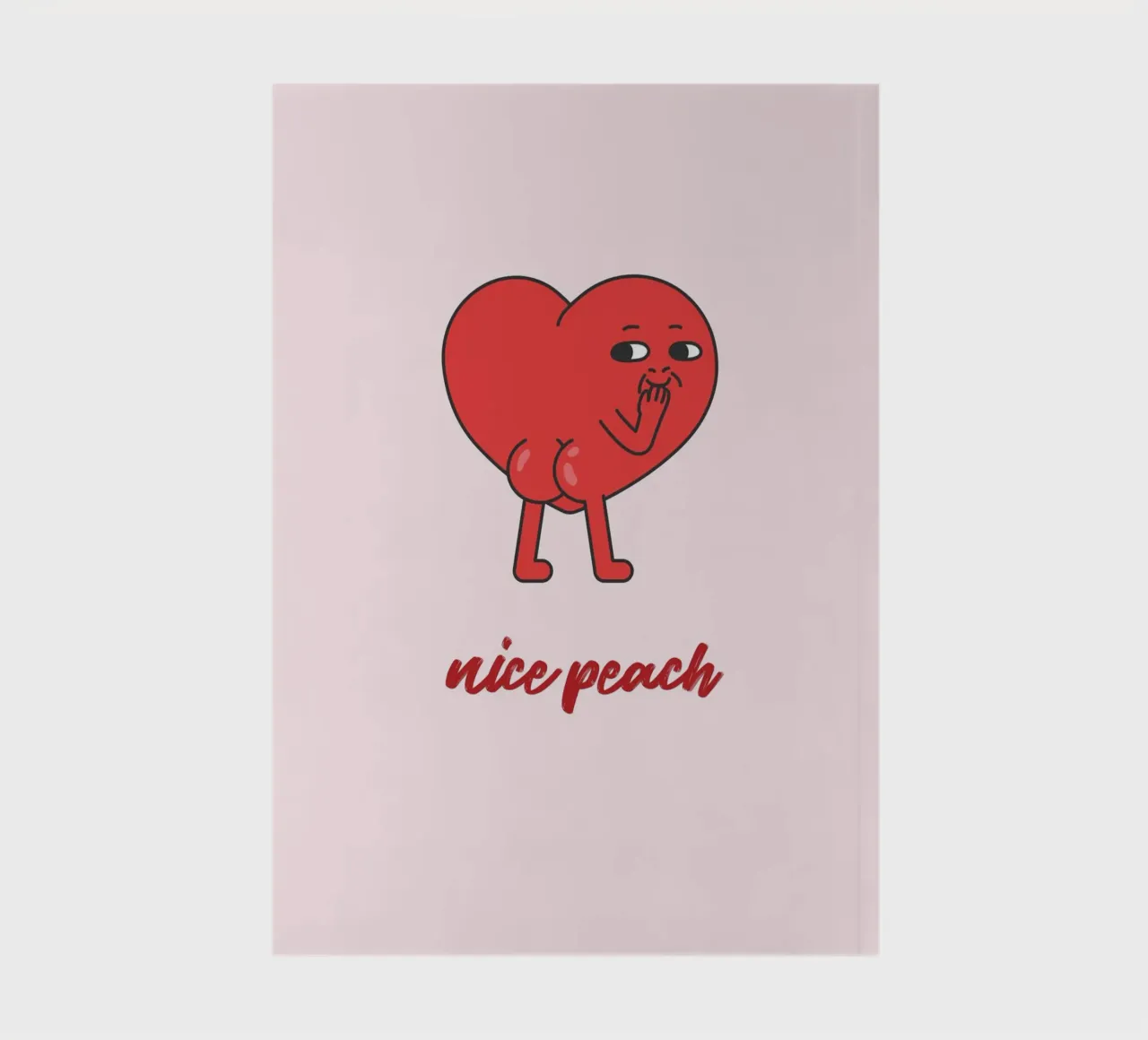 "Nice Peach" Cheeky Red Heart Pop Art Print notebook by homdeco
