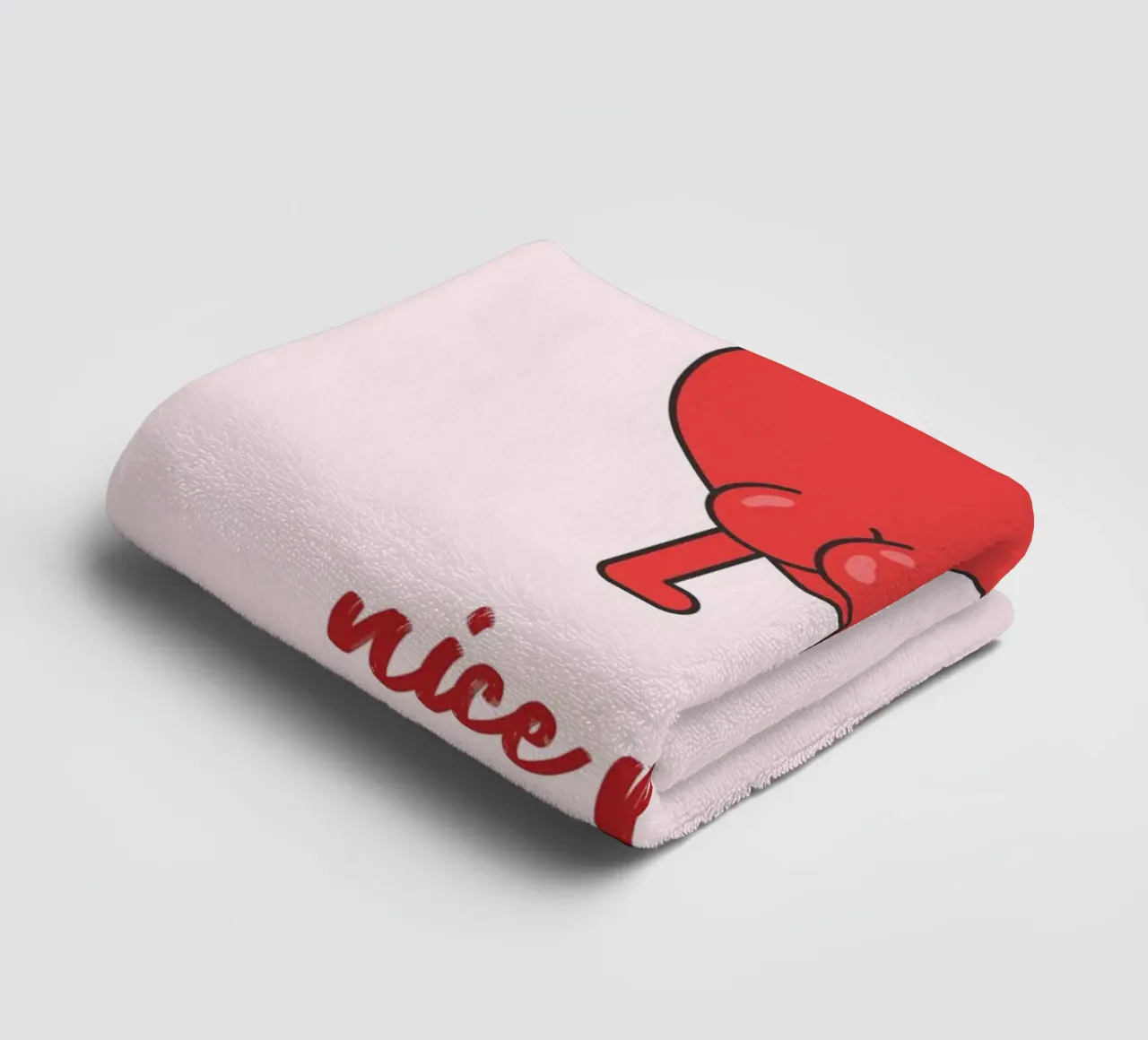 "Nice Peach" Cheeky Red Heart Pop Art Print towel by homdeco