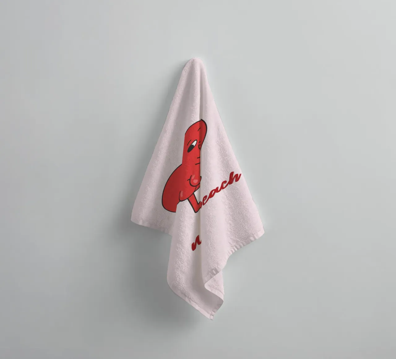 "Nice Peach" Cheeky Red Heart Pop Art Print towel by homdeco