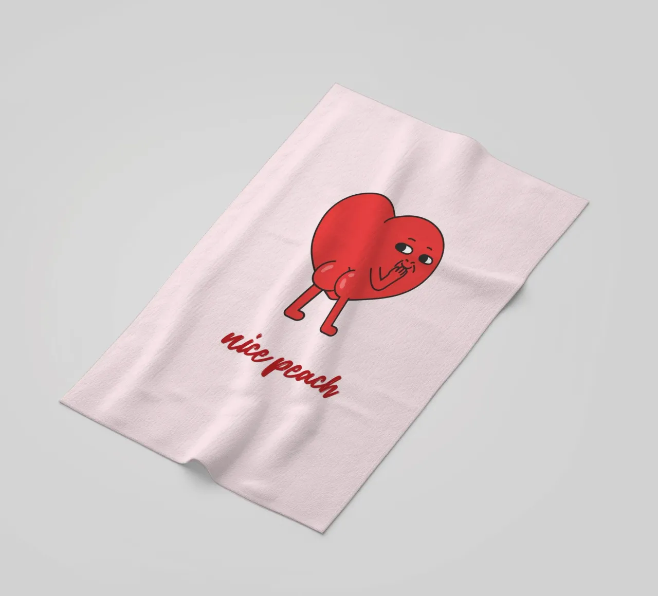 Impression Pop Art "Nice Peach" - Coeur rouge effronté serviette de plage de homdeco