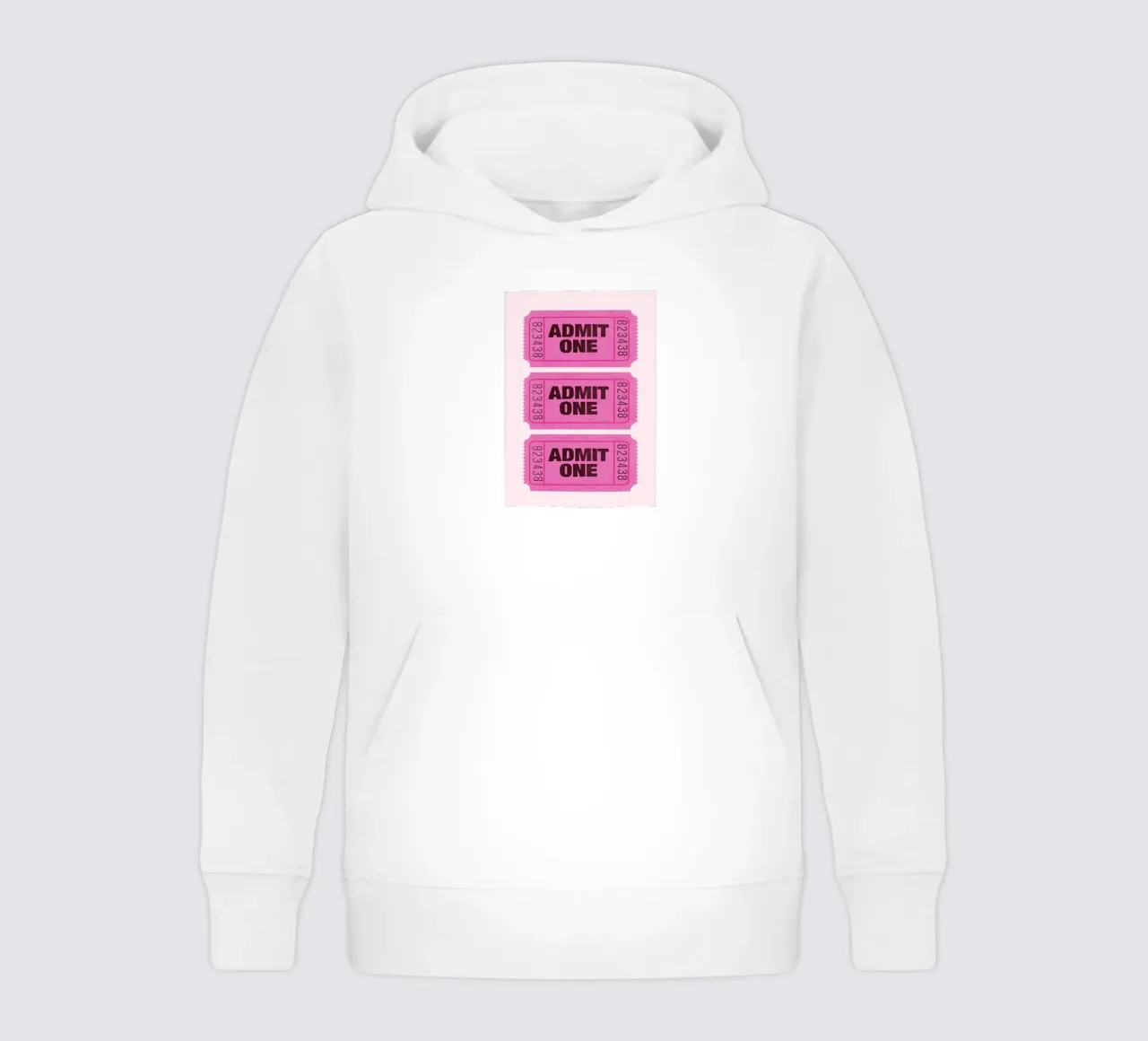 Admit One Pink Retro Ticket Pop Art Print kids hoodie by homdeco