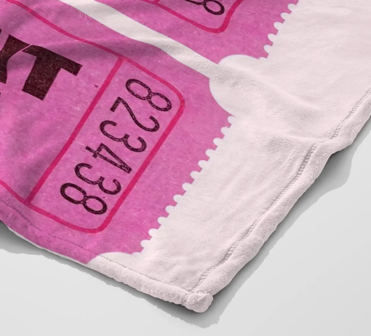 Admit One Pink Retro Ticket Pop Art Print fleece blanket by homdeco