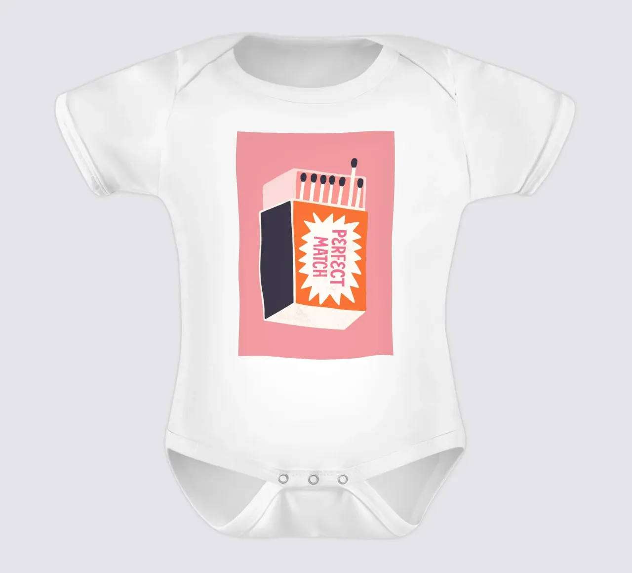 "Perfect Match" Retro Matchbox Pop Art Print body de bebé de homdeco