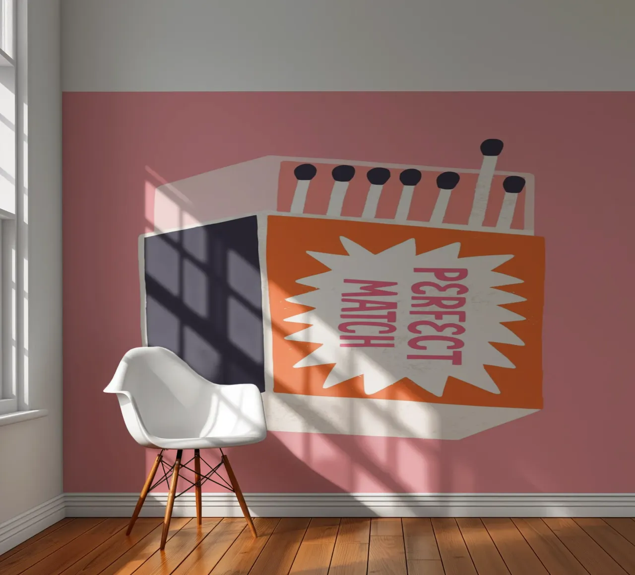 "Perfect Match" Retro Matchbox Pop Art Print photo wallpaper by homdeco
