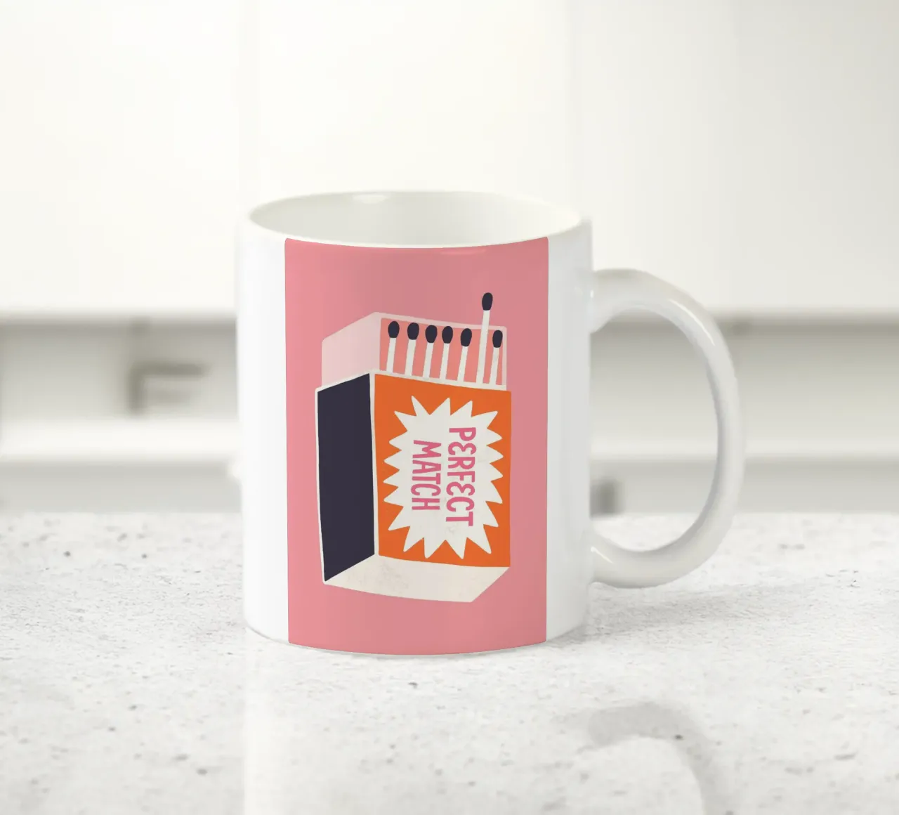 Stampa Pop Art "Perfect Match" Retro Matchbox tazza in ceramica da homdeco