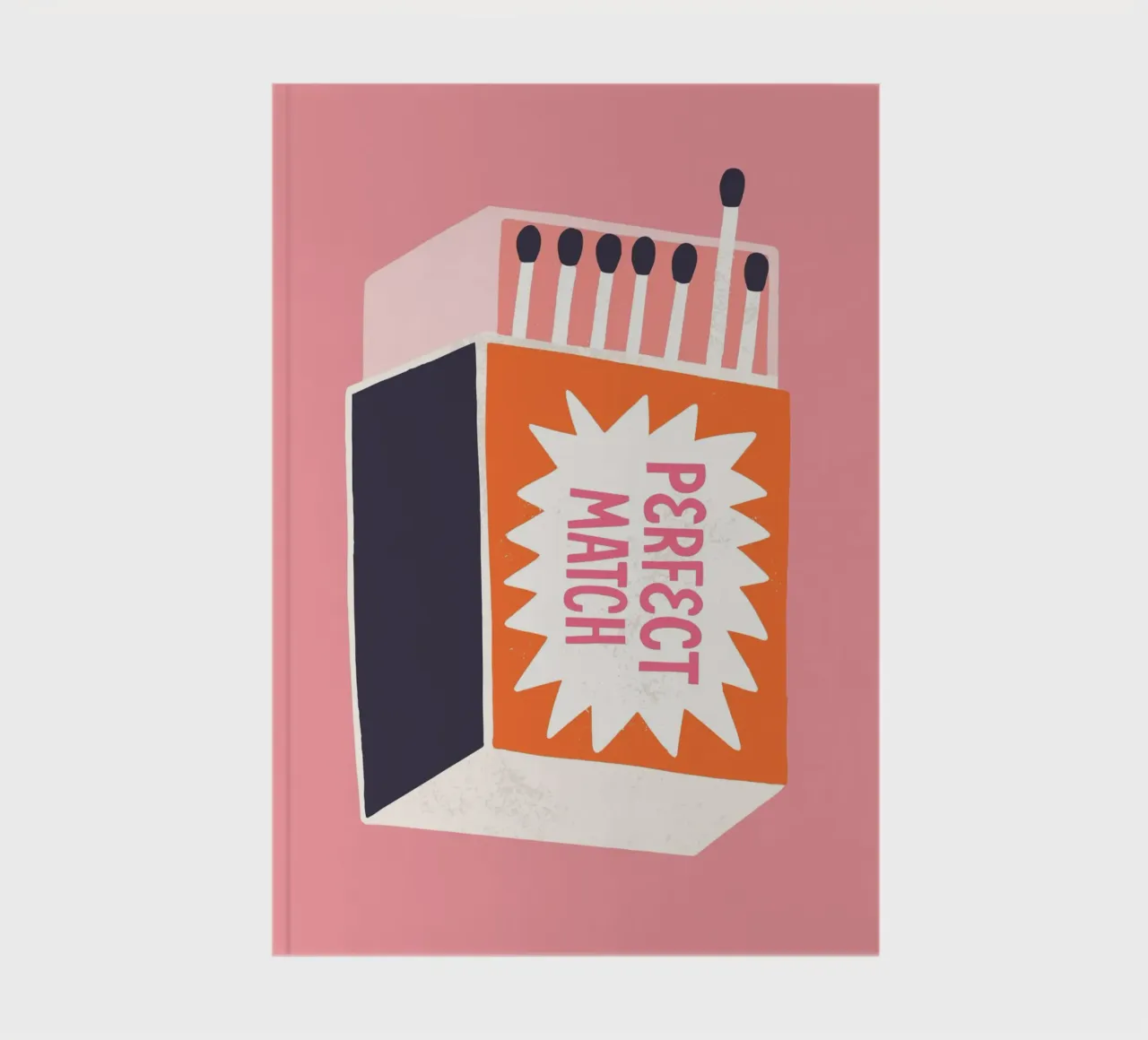"Perfect Match" Retro Matchbox Pop Art Print notebook by homdeco