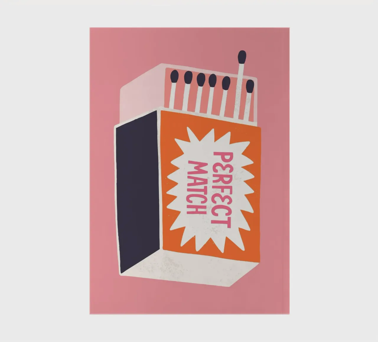 "Perfect Match" Retro Matchbox Pop Art Print notebook by homdeco